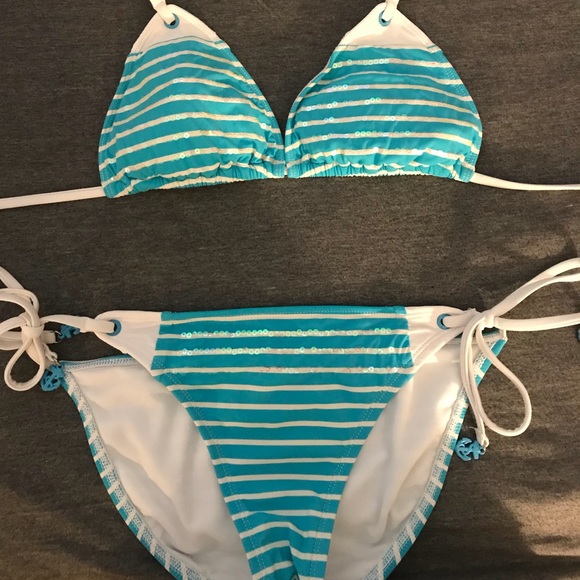 Sperry blue and white striped bikini - Picture 1 of 3